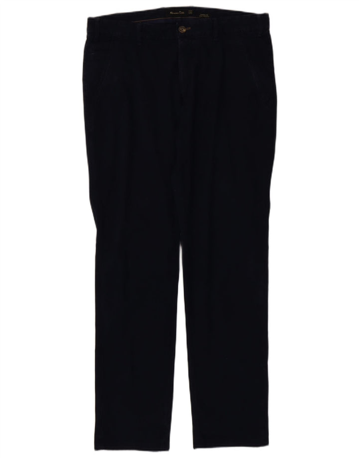 MASSIMO DUTTI Mens Casual Fit Chino Trousers EU 42 Large W32 L32 Navy Blue