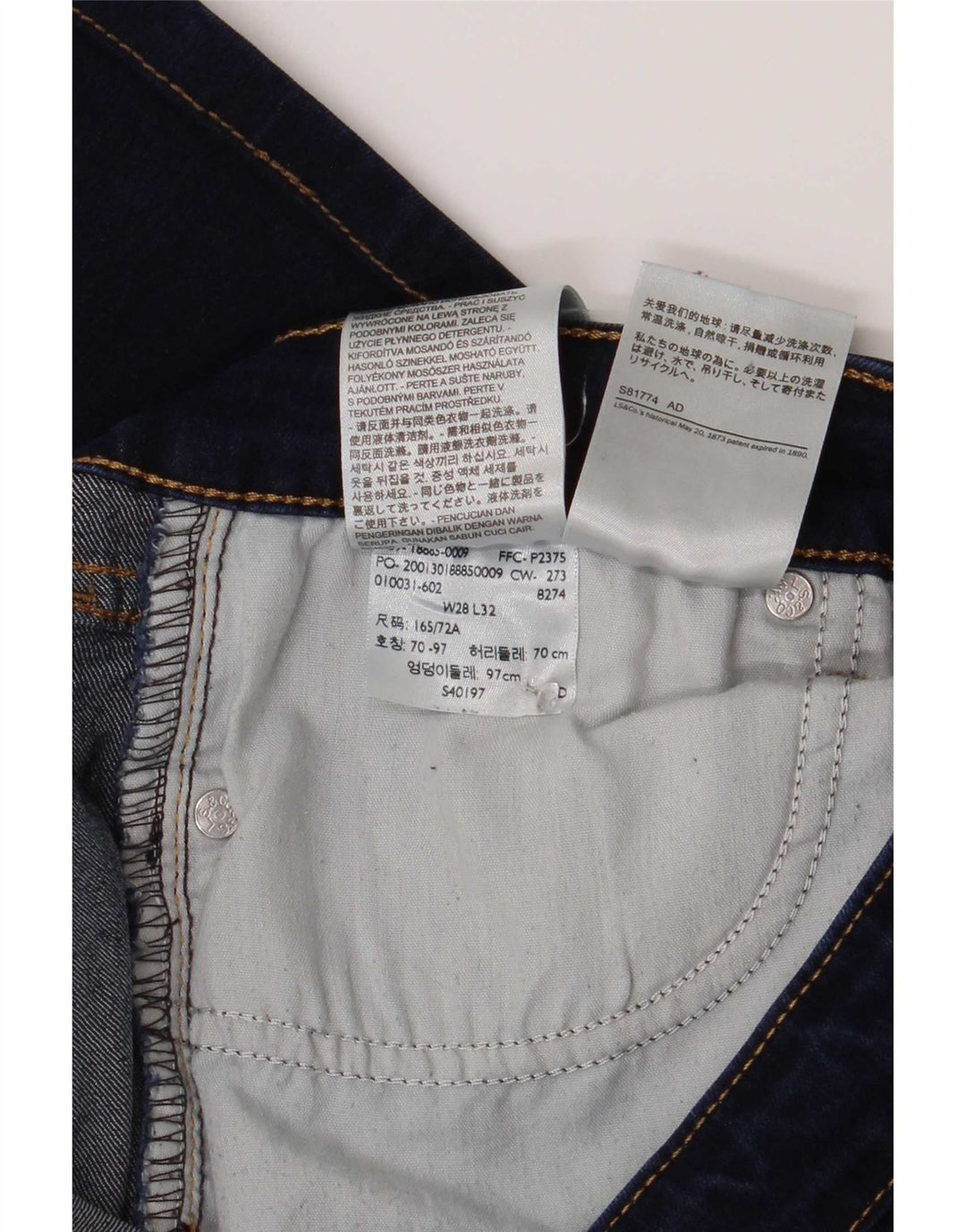 Levi's Womens 715 Bootcut Jeans W28 L26 Navy Blue Cotton