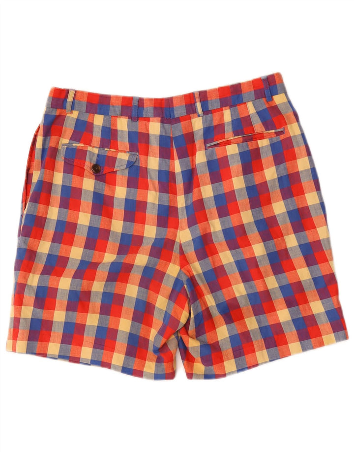 PENINSULA Mens Chino Shorts Medium W30 Multicoloured Gingham Cotton