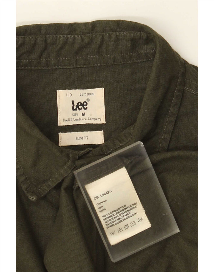 Lee Mens Slim Fit Shirt Medium Khaki Cotton
