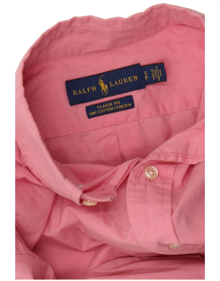Ralph Lauren Mens Classic Fit Shirt Small Pink Cotton