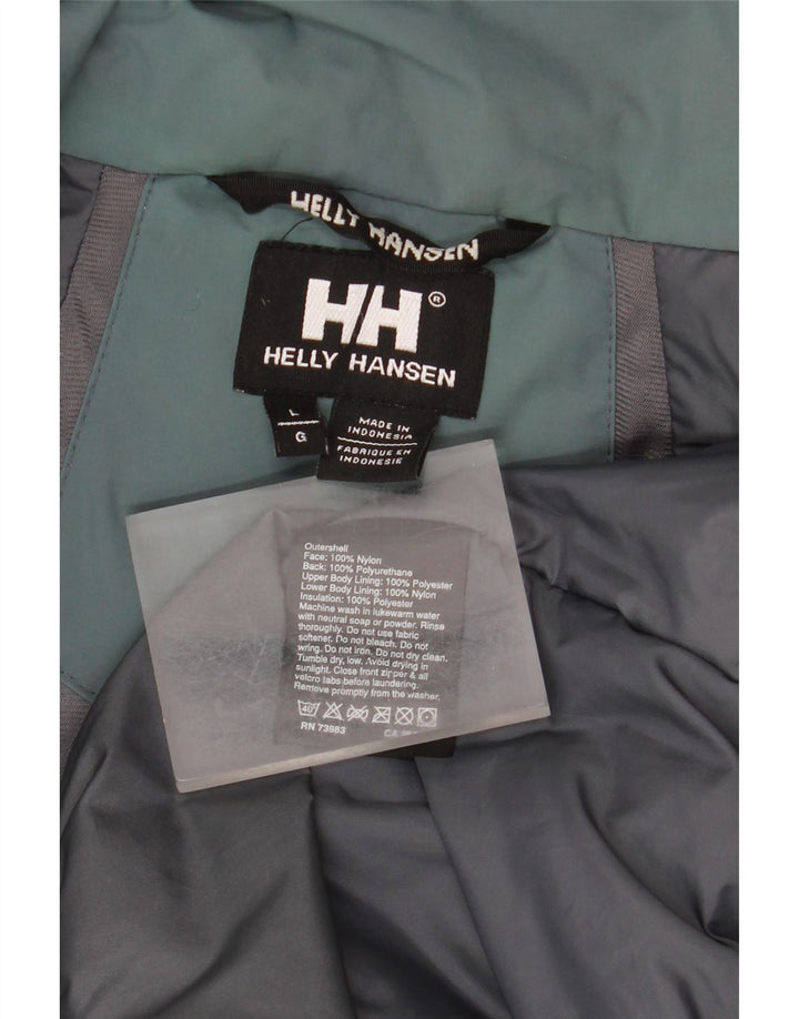 Helly Hansen Mens Hooded Windbreaker Jacket UK 40 Large Blue Colourblock