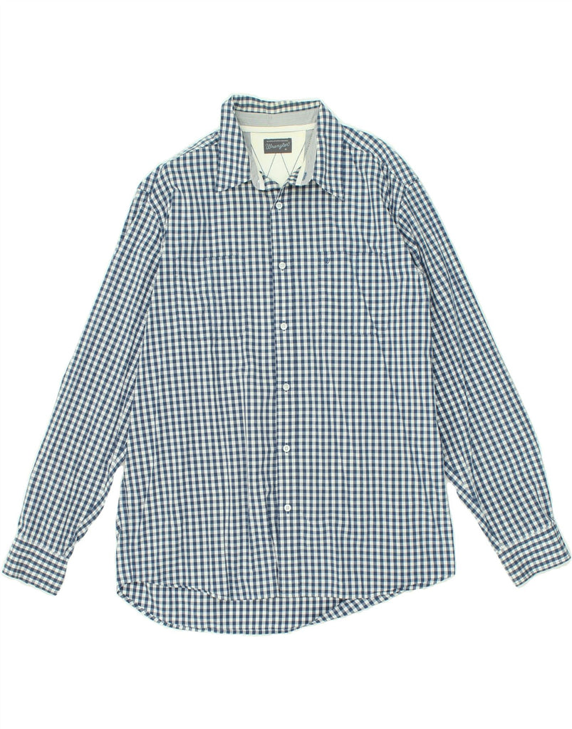 WRANGLER Mens Shirt XL Blue Gingham Cotton | Vintage Wrangler | Thrift | Second-Hand Wrangler | Used Clothing | Messina Hembry 