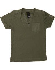 JACK & JONES Mens T-Shirt Top Medium Green Cotton