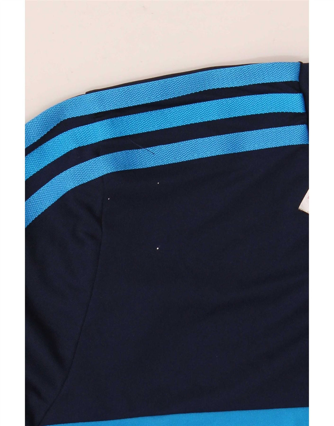 Adidas Boys T-Shirt Top 13-14 Years Navy Blue Colourblock Polyester