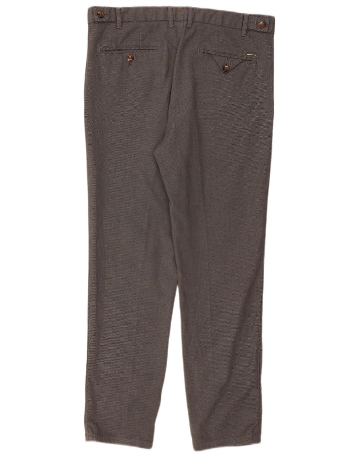 ZARA Mens Slim Suit Trousers EU 42 Large W32 L28 Grey Houndstooth
