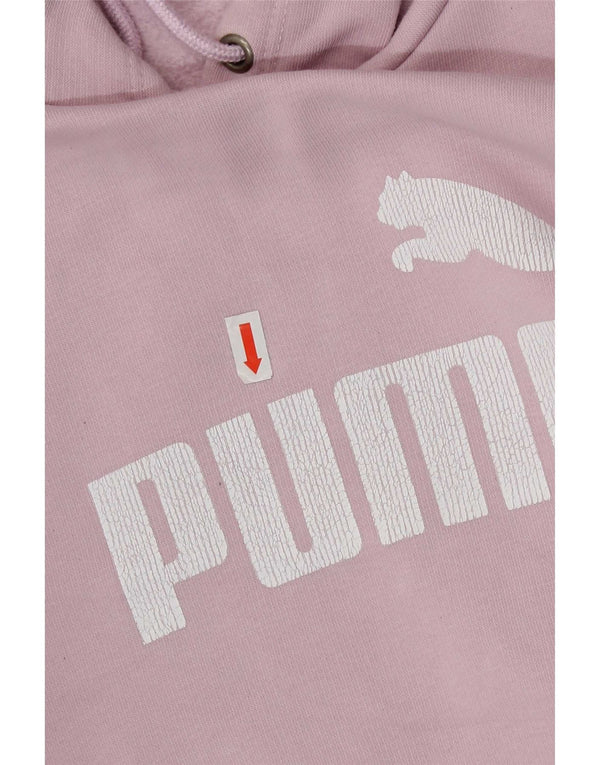 Puma Womens Graphic Hoodie Jumper UK 18 XL Pink Cotton