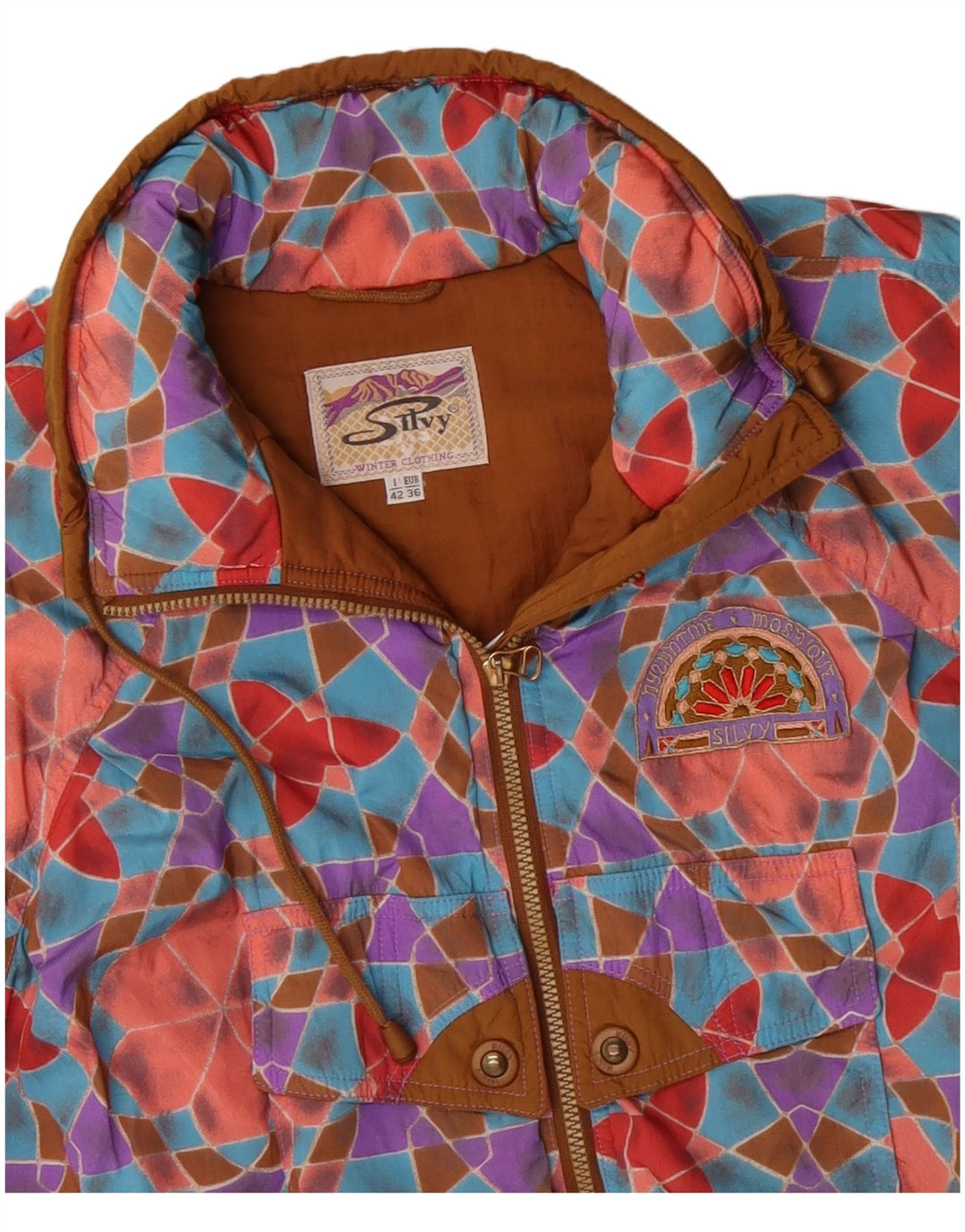 SILVY Womens Oversized Windbreaker Jacket IT 42 Medium Multicoloured