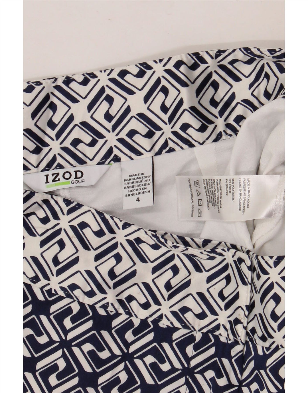 IZOD Womens Mini Skirt US 4 Small W30  Navy Blue Geometric Polyester