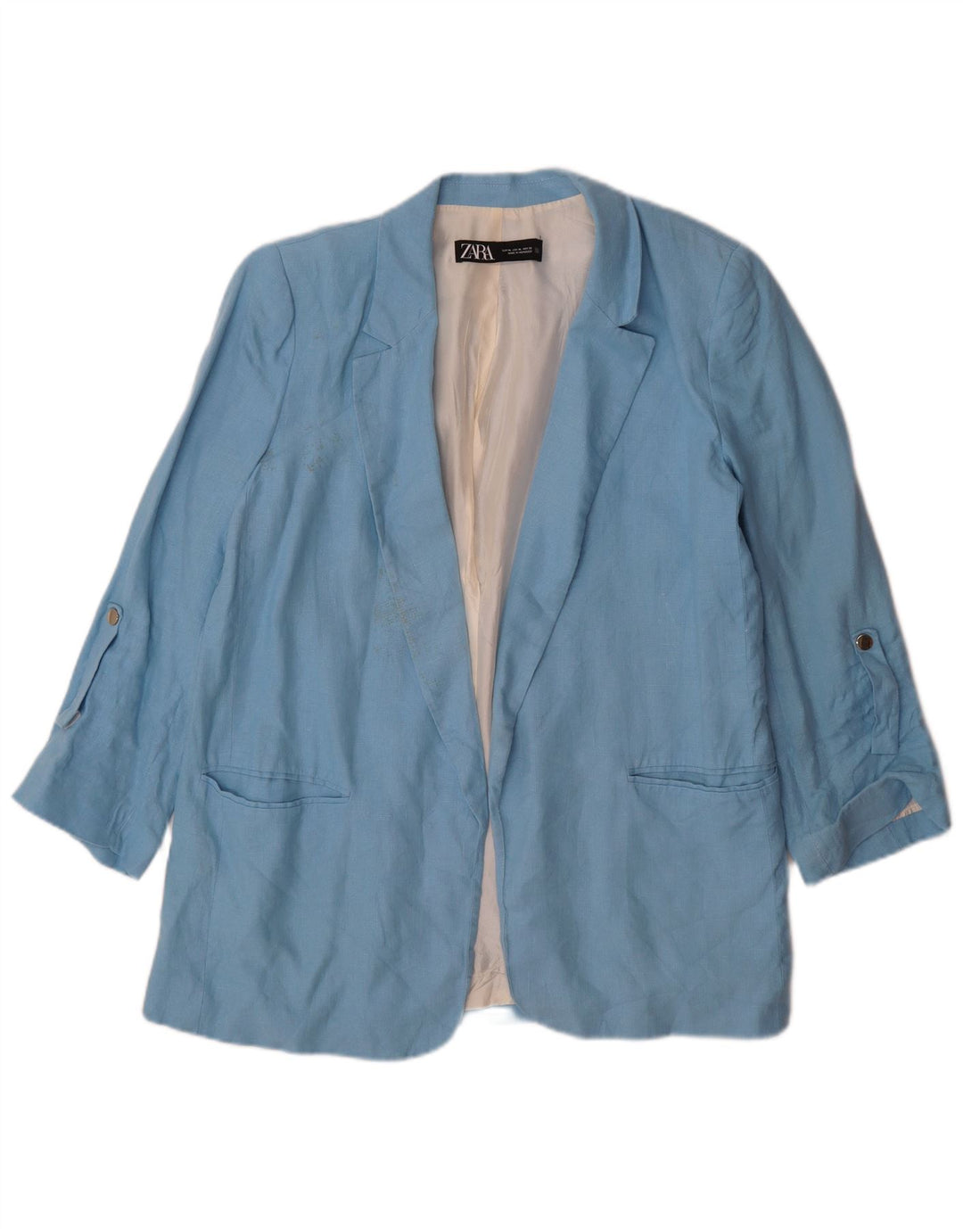 Zara Womens Open Blazer Jacket UK 18 XL Blue