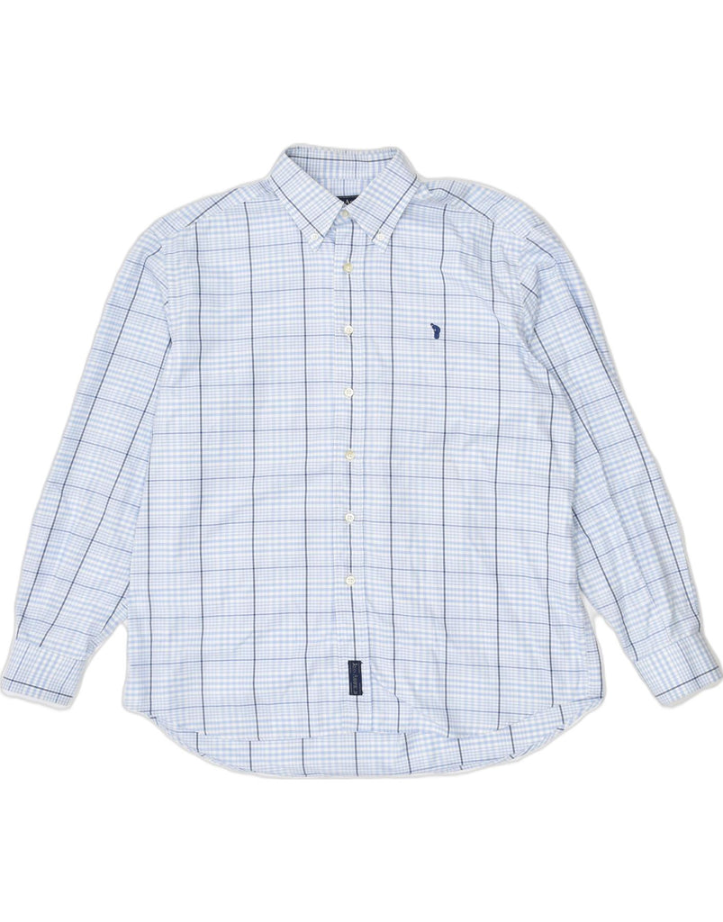 JOHN ASHFIELD Mens Shirt Size 41 16 Large Blue Check Cotton | Vintage | Thrift | Second-Hand | Used Clothing | Messina Hembry 