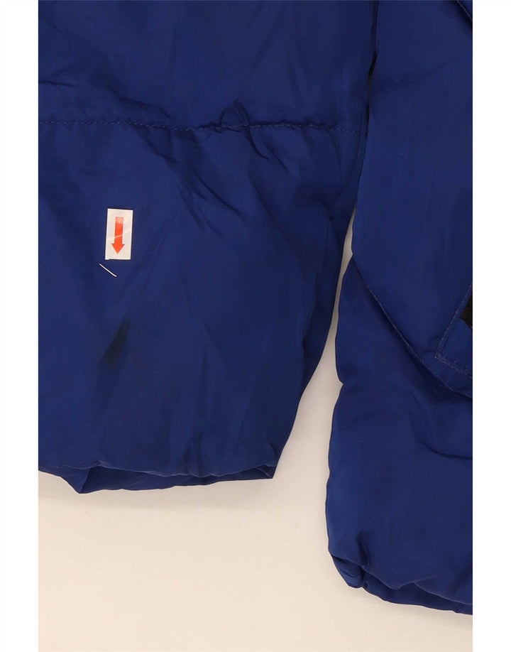 Superdry Mens Hooded Padded Jacket UK 38 Medium Blue Polyester