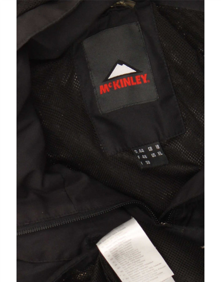 MC Kinley Womens Hooded Windbreaker Jacket UK 18 XL Black Polyamide