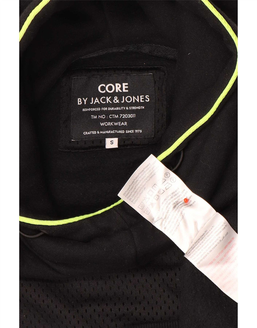 Jack & Jones Mens Hoodie Jumper Small Black Cotton