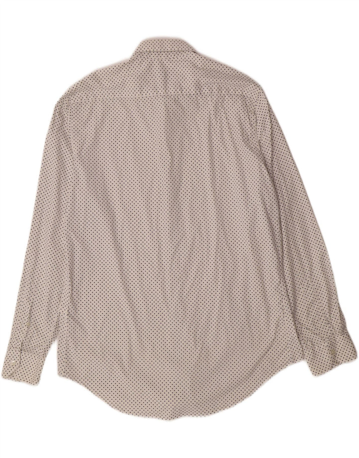 ZARA Mens Slim Fit Shirt XL White Polka Dot Cotton Vintage Zara and Second-Hand Zara from Messina Hembry 