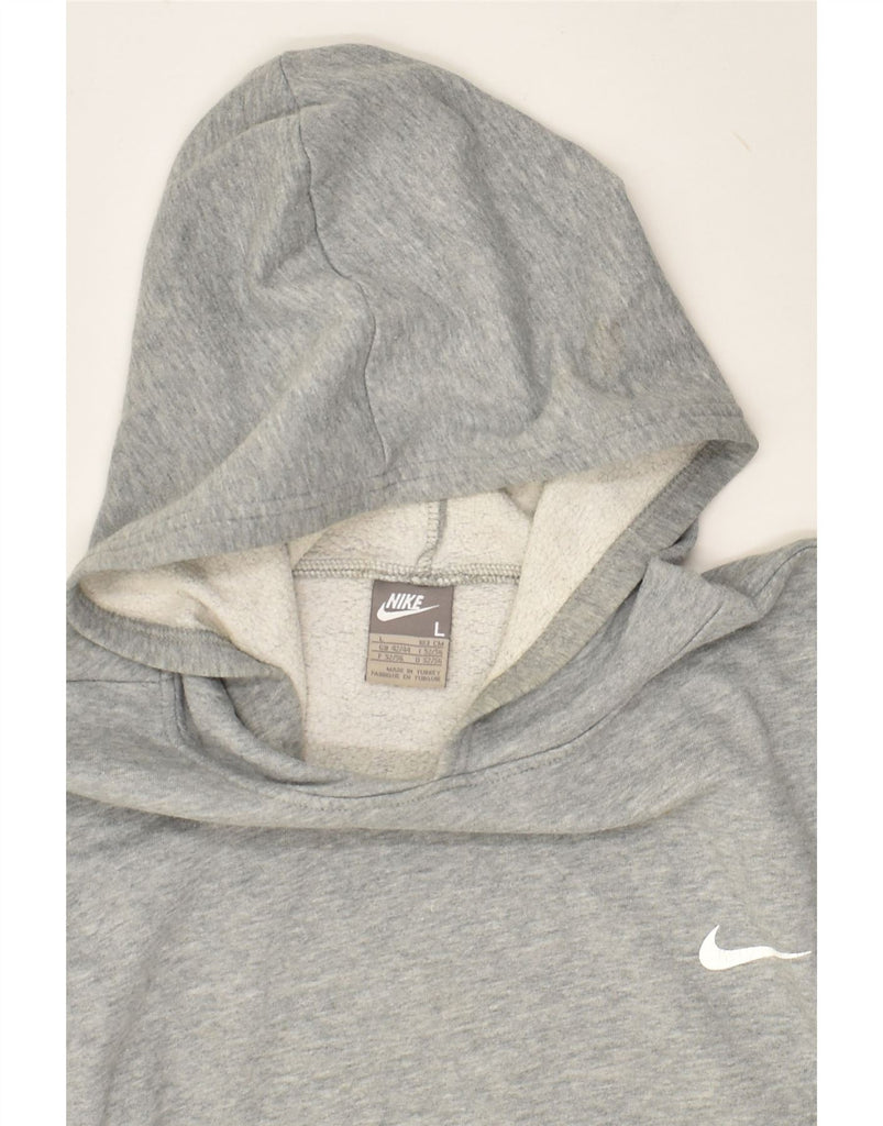 NIKE Mens Hoodie Jumper UK 42/44 Large Grey Cotton | Vintage Nike | Thrift | Second-Hand Nike | Used Clothing | Messina Hembry 