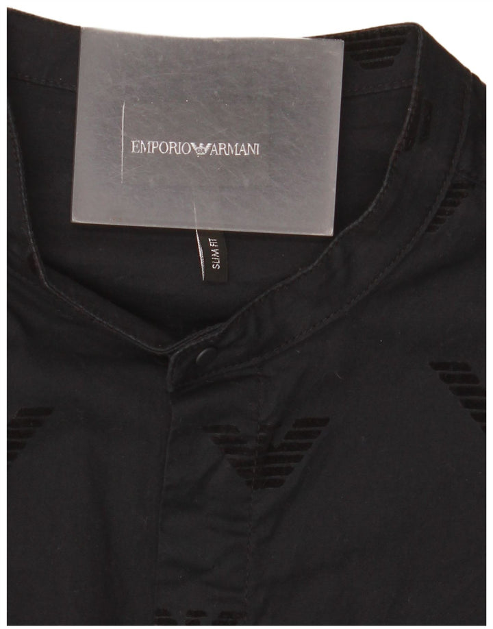 Emporio Armani Mens Graphic Shirt Large Black Cotton