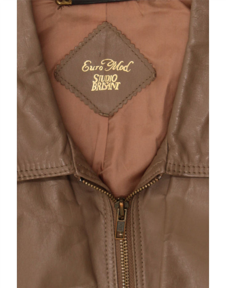 VINTAGE Womens Leather Jacket UK 14 Large Brown Leather Vintage Vintage and Second-Hand Vintage from Messina Hembry 