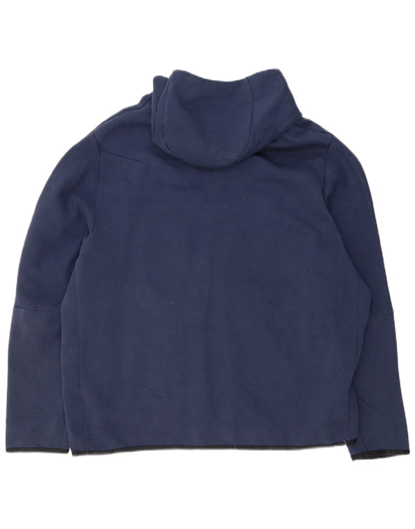 Nike Mens Zip Hoodie Sweater 2XL Navy Blue Striped Cotton