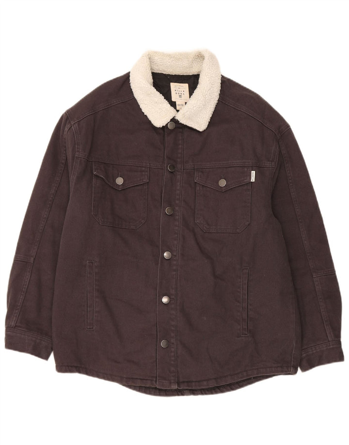 Billabong Mens Regular Fit Denim Jacket UK 40 Large Grey Cotton