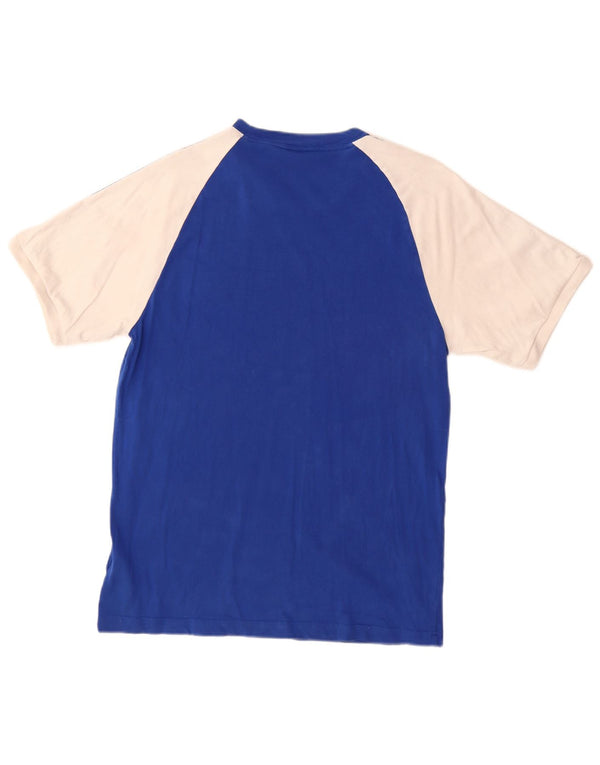 Adidas Mens T-Shirt Top Medium Blue Colourblock Cotton