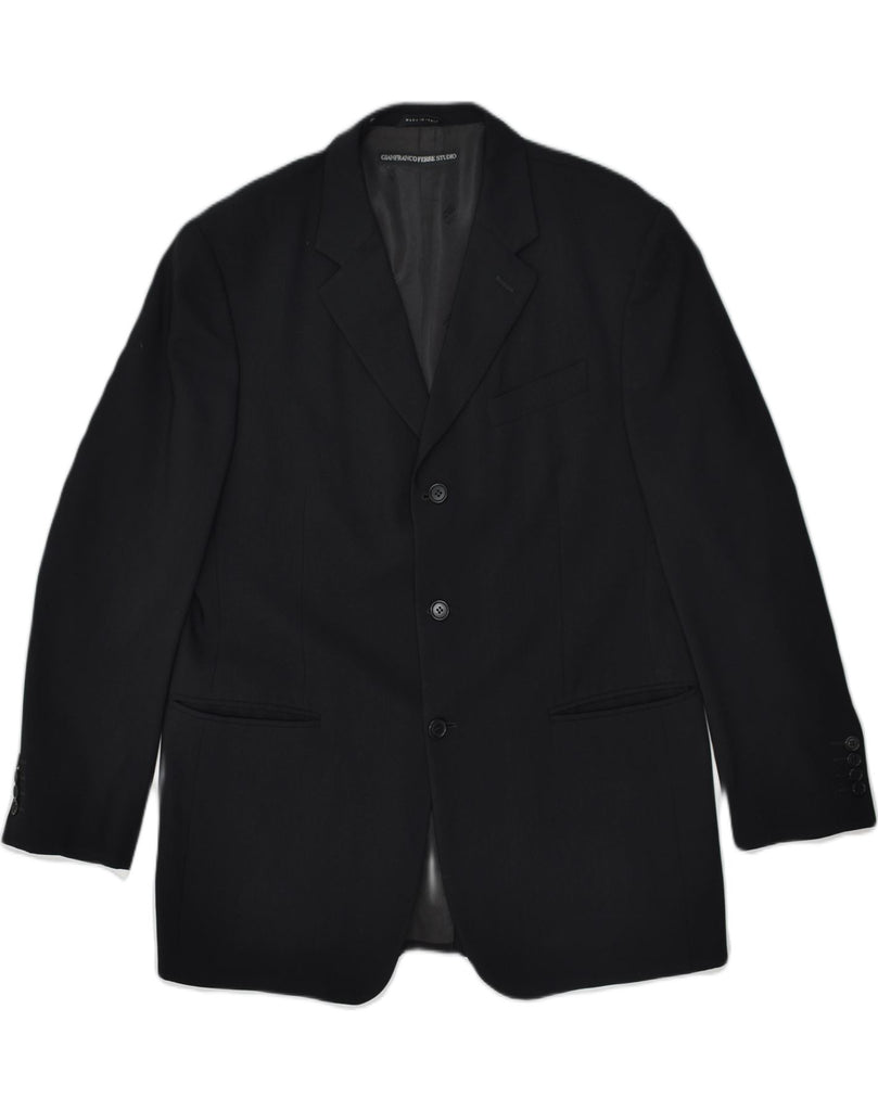 GIANFRANCO FERRE Mens 3 Button Blazer Jacket UK 38 Medium Black | Vintage Gianfranco Ferre | Thrift | Second-Hand Gianfranco Ferre | Used Clothing | Messina Hembry 