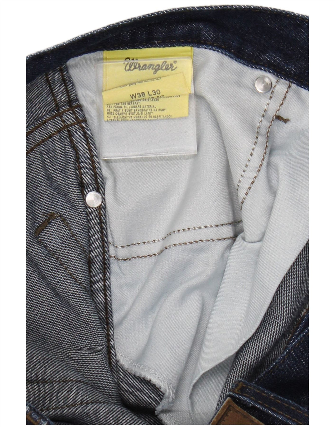Wrangler Mens Regular Fit Straight Jeans W38 L27 Navy Blue Cotton
