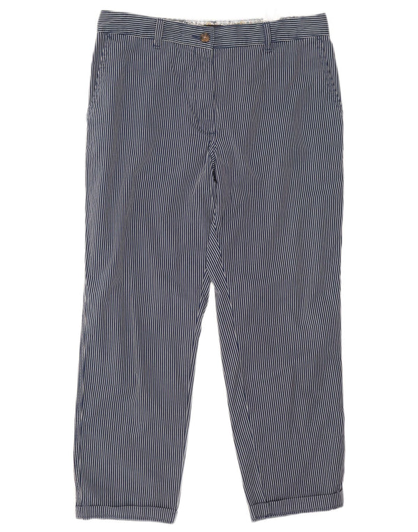 Marks & Spencer Womens Cropped Trousers UK 12 Medium W32 L25 Navy Blue