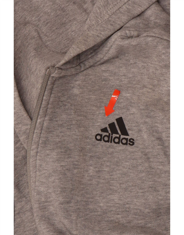 ADIDAS Boys Zip Hoodie Sweater 11-12 Years Grey