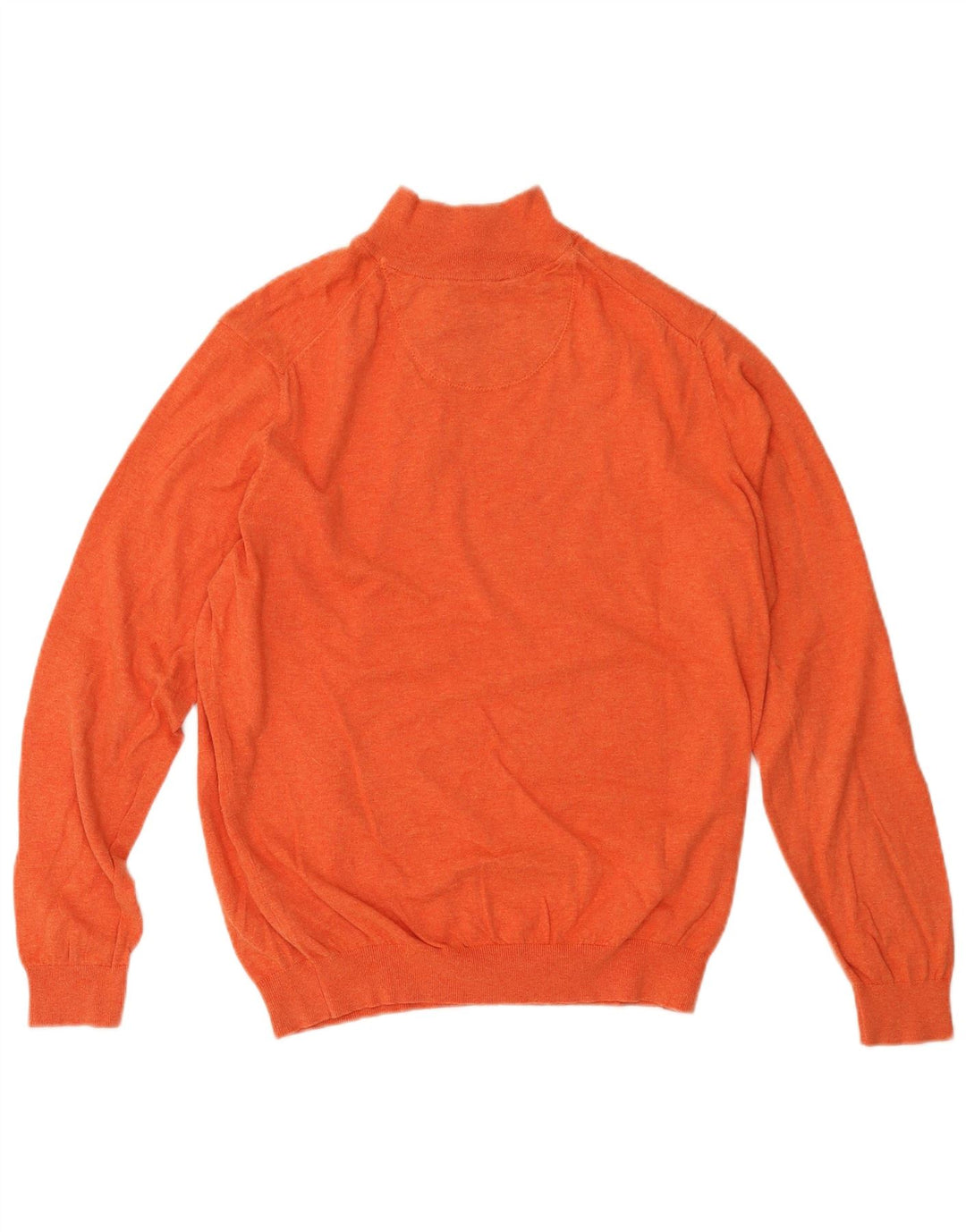 Massimo Dutti Mens Zip Neck Jumper Sweater Medium Orange