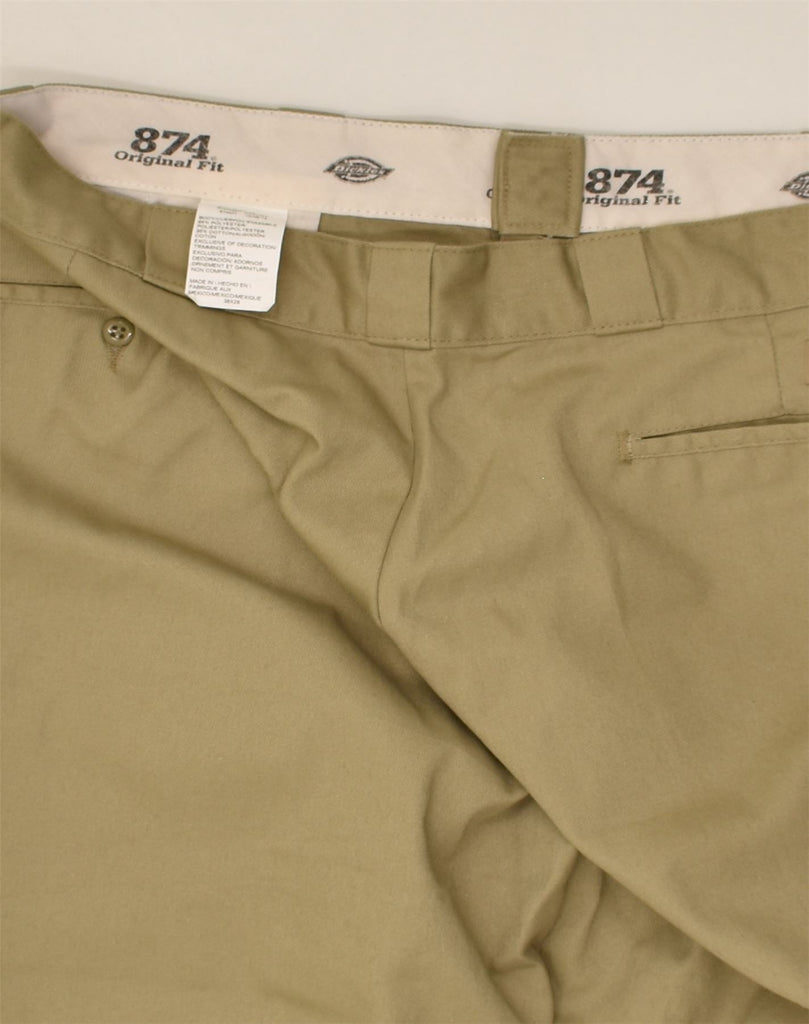 DICKIES Mens Original Fit Straight Casual Trousers W38 L28 Khaki Polyester | Vintage Dickies | Thrift | Second-Hand Dickies | Used Clothing | Messina Hembry 