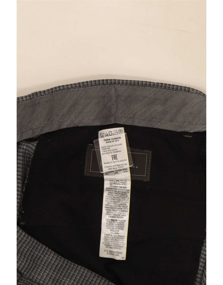 Marks & Spencer Mens Regular Fit Suit Trousers W36 L31 Grey Polyester