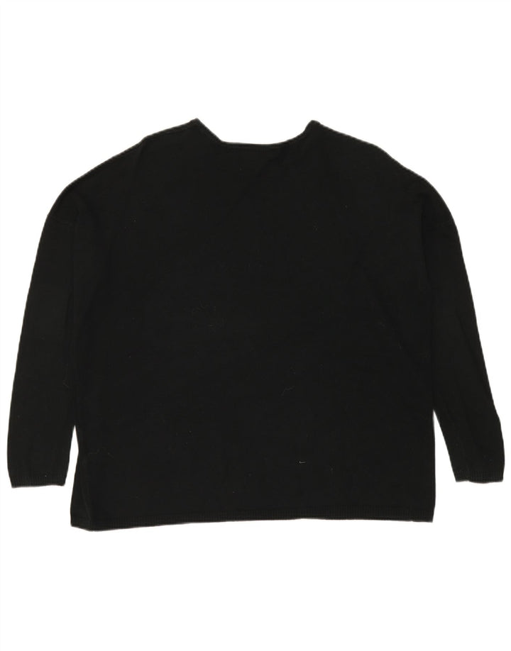 Zara Womens Oversized Boat Neck Jumper Sweater UK 14 Medium Black