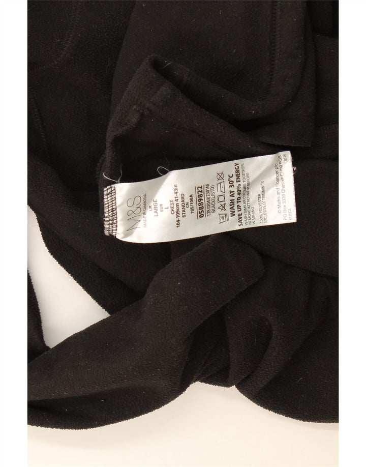 Marks & Spencer Mens Fleece Jacket UK 40 Large Black Polyester