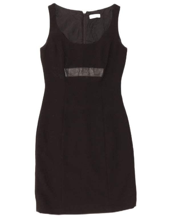 Calvin Klein Womens Sleeveless Sheath Dress UK 8 Small Black Acetate