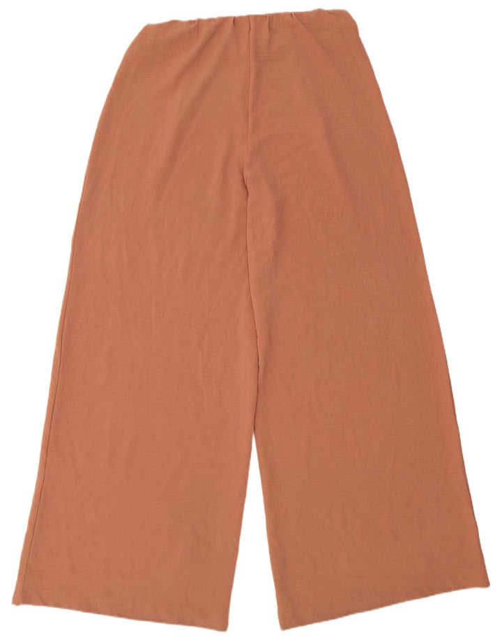 Zara Womens Wide Leg Casual Trousers Large W32 L32 Brown Polyester