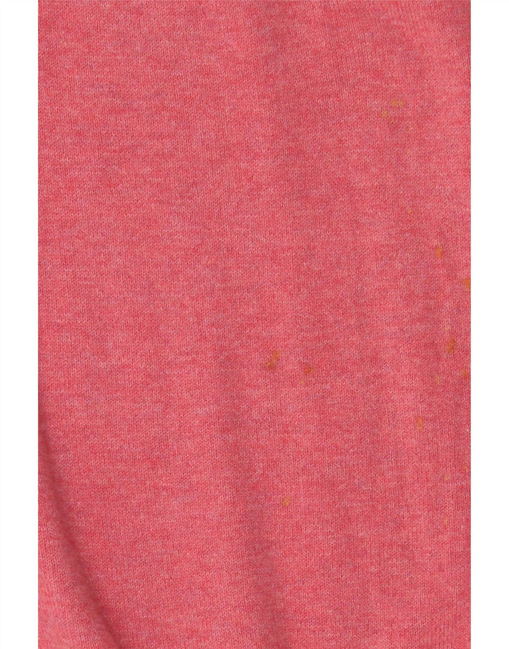 Marks & Spencer Mens Regular Fit V-Neck Jumper Sweater Medium Pink Cotton