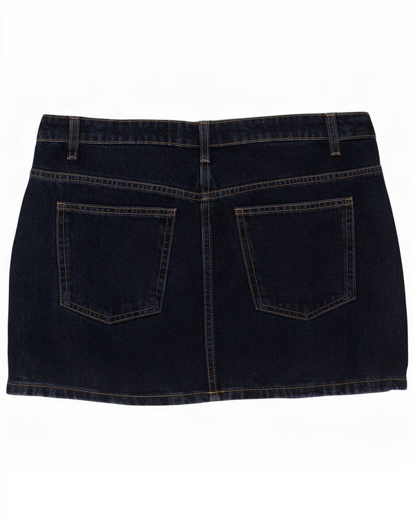 Zara Womens Mini Denim Skirt Medium W28 Navy Blue Cotton