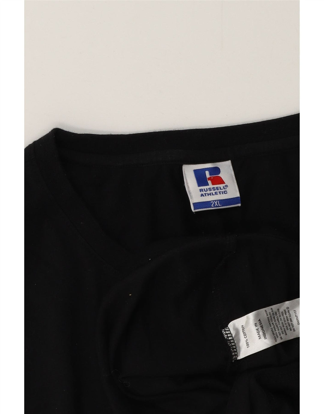 RUSSELL ATHLETIC Mens Graphic T-Shirt Top 2XL Black Cotton