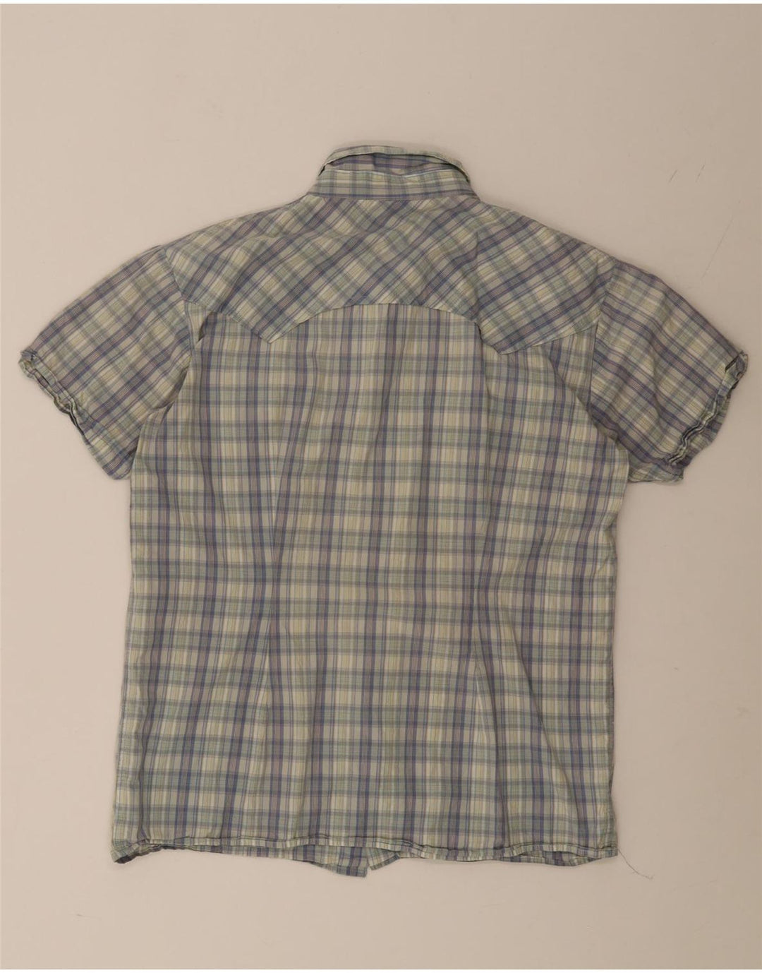 LEE Mens Short Sleeve Shirt Large Multicoloured Check Cotton