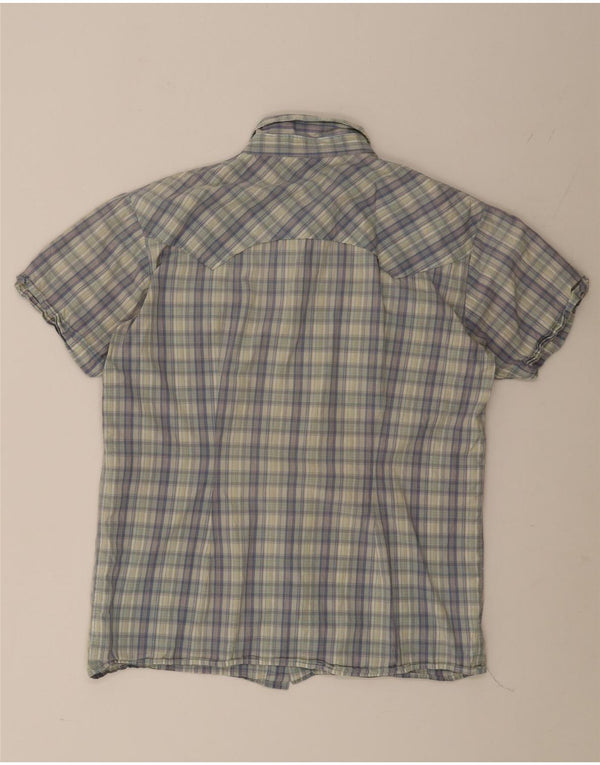 LEE Mens Short Sleeve Shirt Large Multicoloured Check Cotton