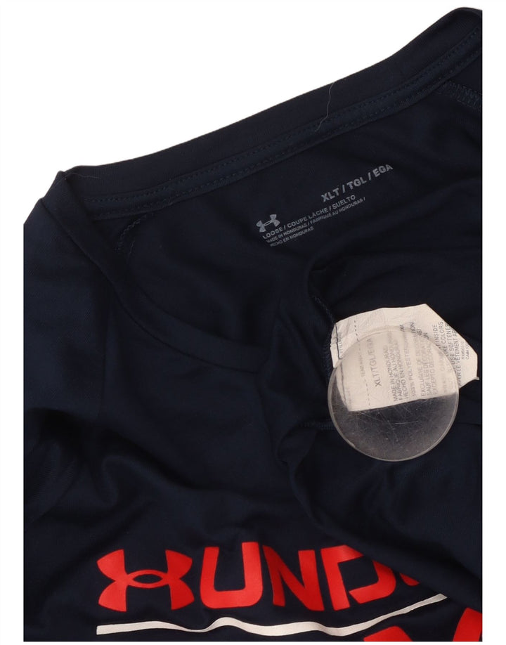 UNDER ARMOUR Mens Tall Graphic T-Shirt Top XL Navy Blue Polyester