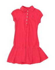 TOMMY HILFIGER Girls Polo Dress 8-9 Years Medium Pink Cotton