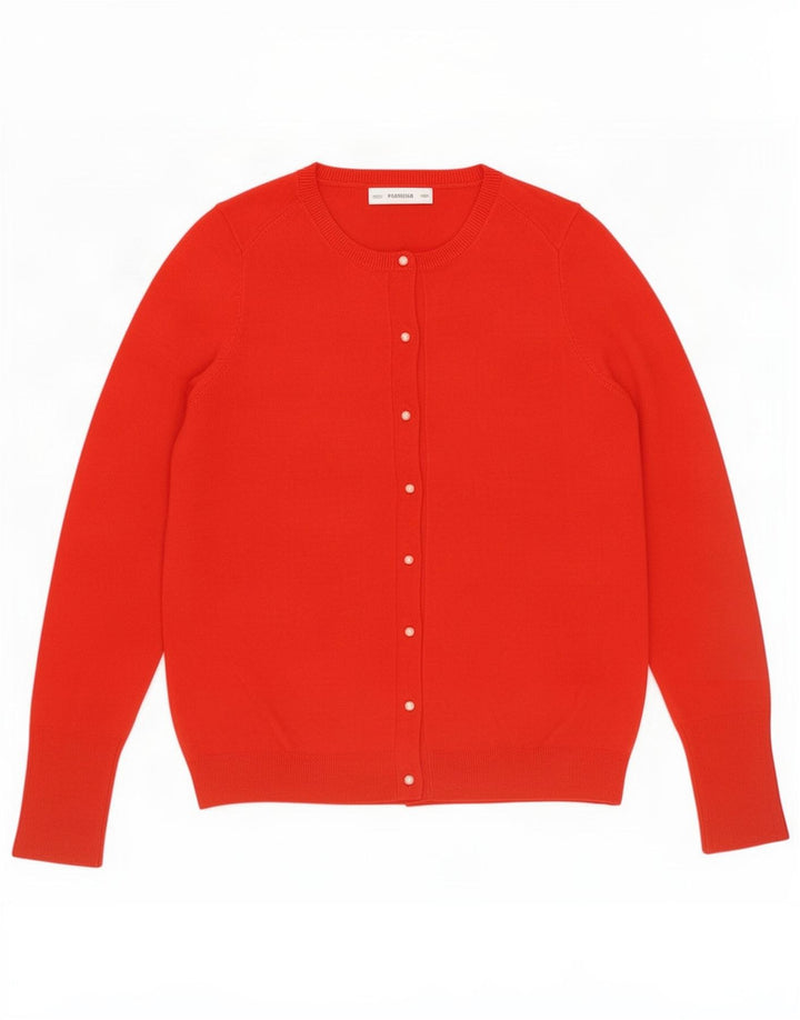 Zara Womens Cardigan Sweater UK 12 Medium Red Viscose