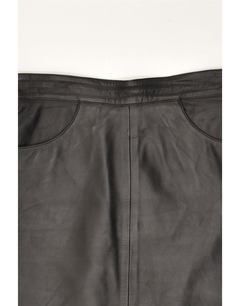 VINTAGE Womens Leather Skirt IT 42 Medium W28  Black | Vintage Vintage | Thrift | Second-Hand Vintage | Used Clothing | Messina Hembry 