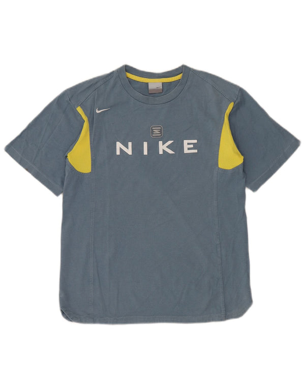 Nike Boys Graphic T-Shirt Top 12-13 Years Large Blue Colourblock Cotton