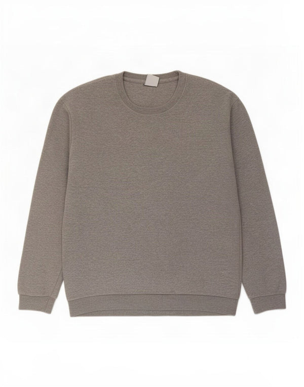 Zara Mens Sweatshirt Jumper Large Grey Flecked Cotton