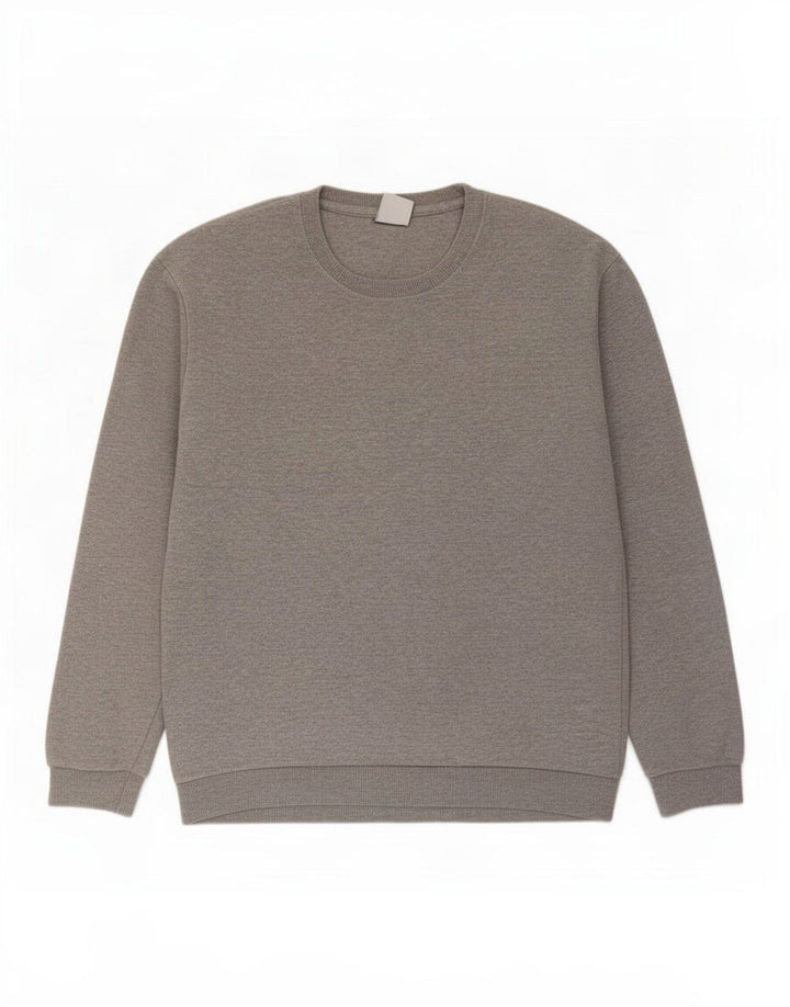 Zara Mens Sweatshirt Jumper Large Grey Flecked Cotton