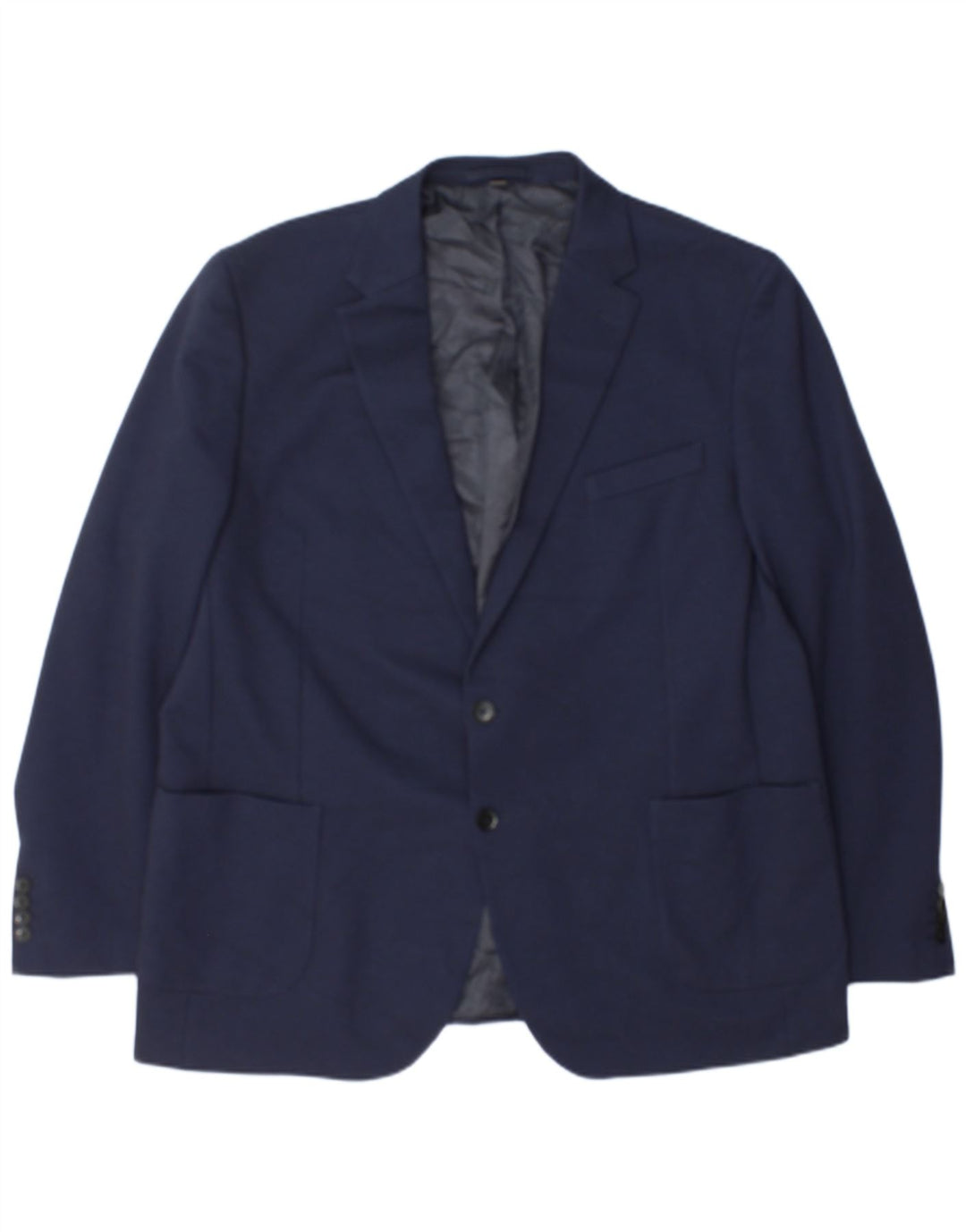 Marks & Spencer Mens 2 Button Blazer Jacket UK 48 2XL Navy Blue Polyamide
