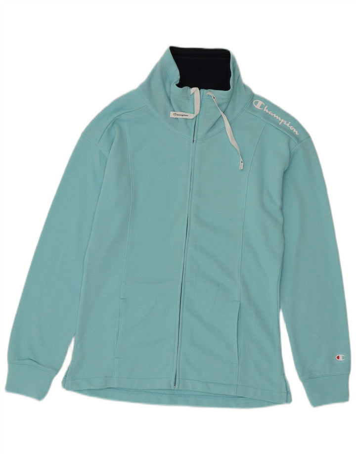 Champion Womens Graphic Tracksuit Top Jacket UK 16 Large Blue
